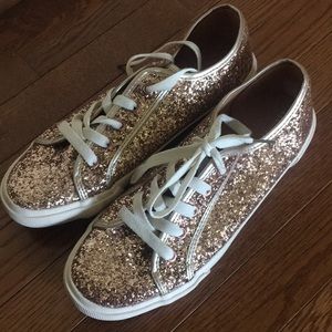 NEW Aeropostale Rose Gold Glitter Sneakers Size 10